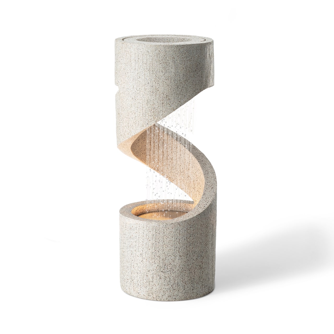 Glitzhome® 31" Curving Shaped Outdoor Fountain with LED Light